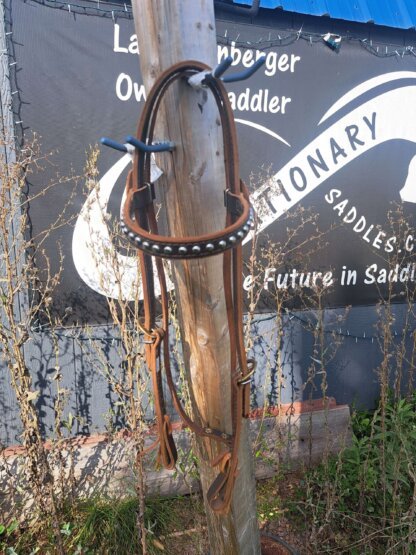 Handcrafted Dark Brown Bridle with Bronc Conchos by a Master Leatherworker - Image 3