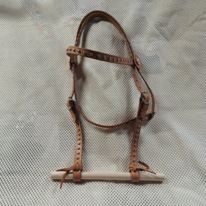 Handcrafted Brown Bridle with Silver Spots and Berry Conchos by a Master Leatherworker - Image 2