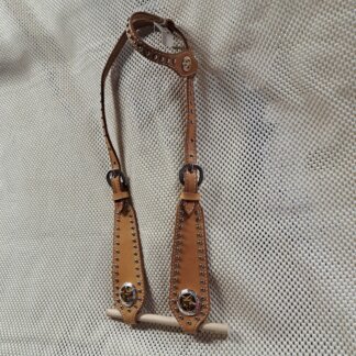 Handmade Brown One-Eared Bridle with Texas Star Conchos by a Master Leatherworker