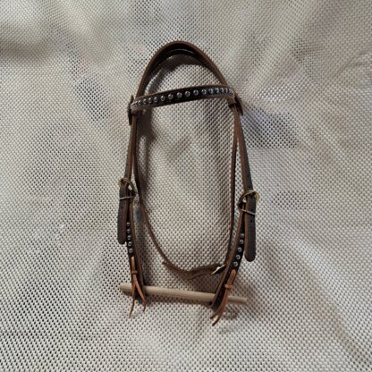 Handcrafted Dark Brown Bridle with Bronc Conchos by a Master Leatherworker - Image 6